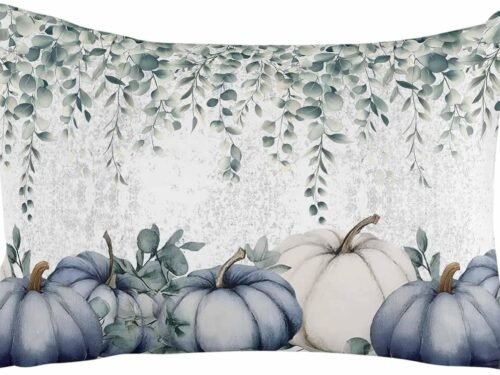 Blue Pumpkin & Eucalyptus Pillowcase
