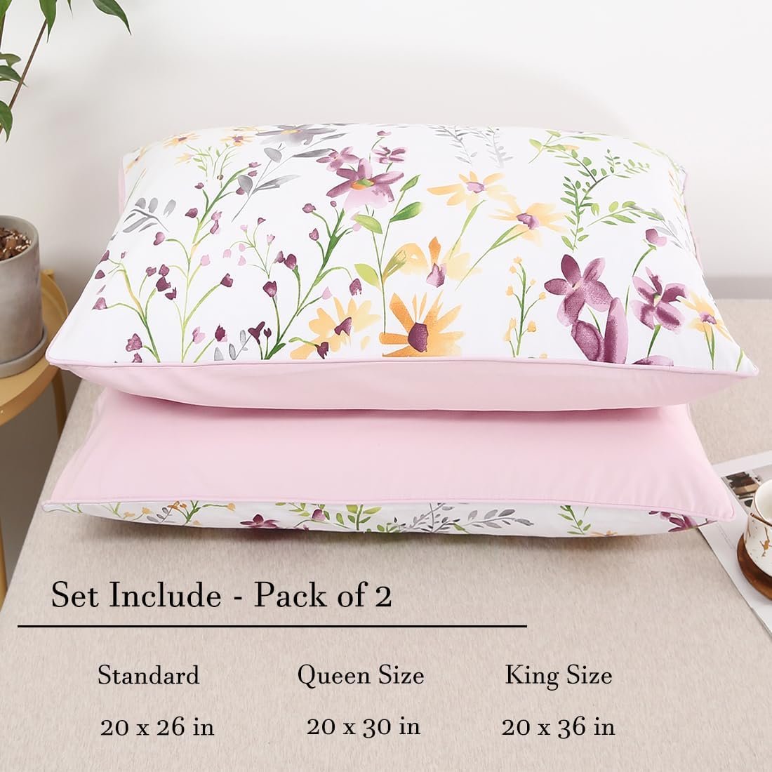 Garden Print Cotton Pillowcase - Image 2