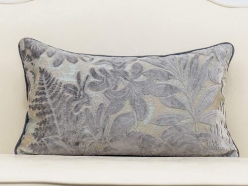 Maple Leaf Embroidered Silver-Gray Pillowcase