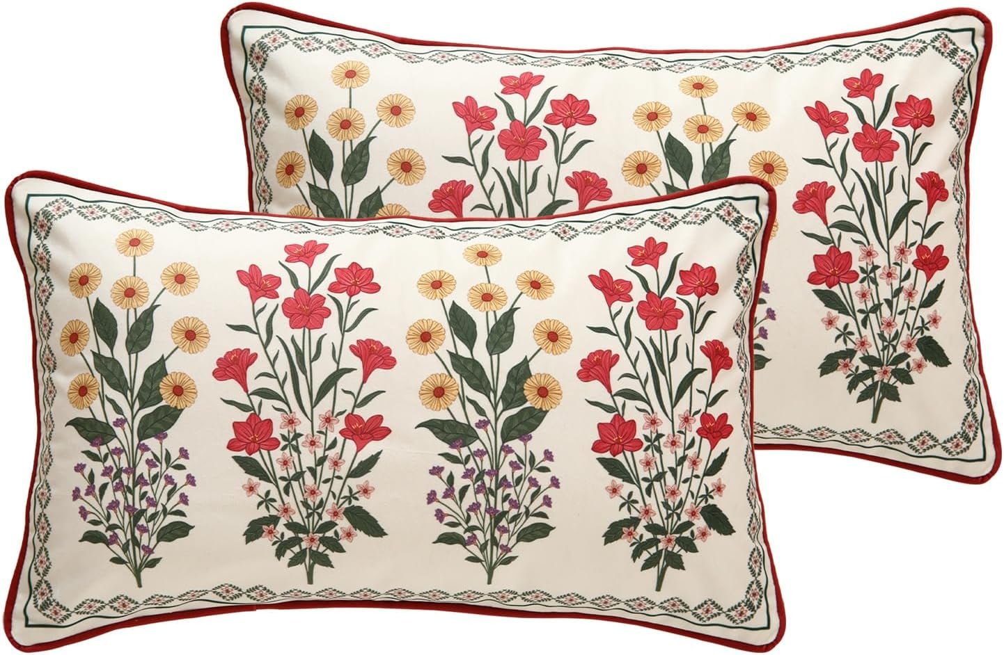 Vintage Floral Velvet Pillowcase