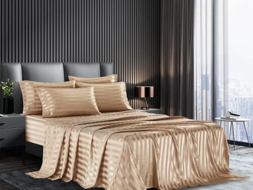 Taupe 6-Piece Silk Bedding Set