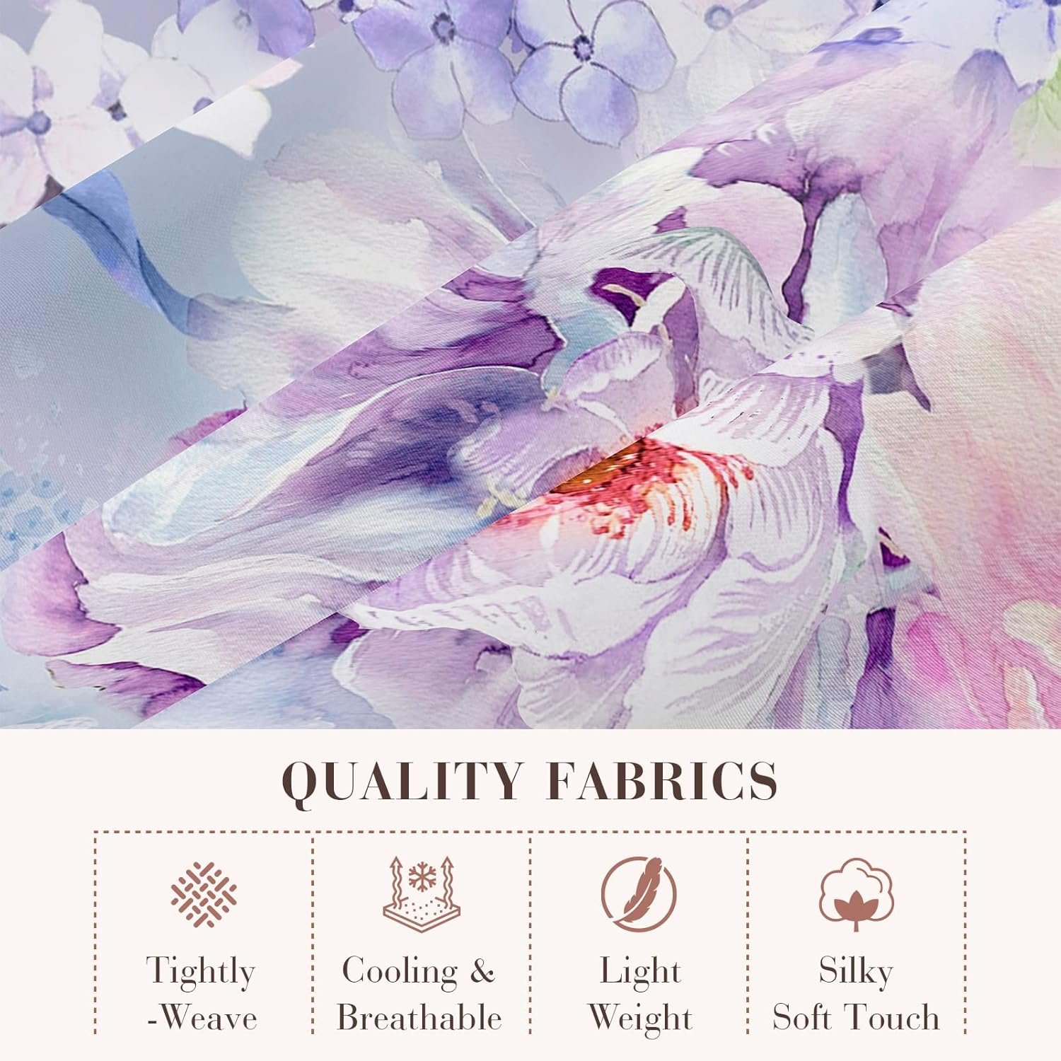 Oversized Floral Print 4-Piece Silk Bedding Set - Image 2