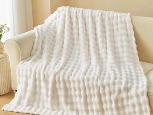 Flannel bubble texture blanket 50x60 inches, all-season blanket