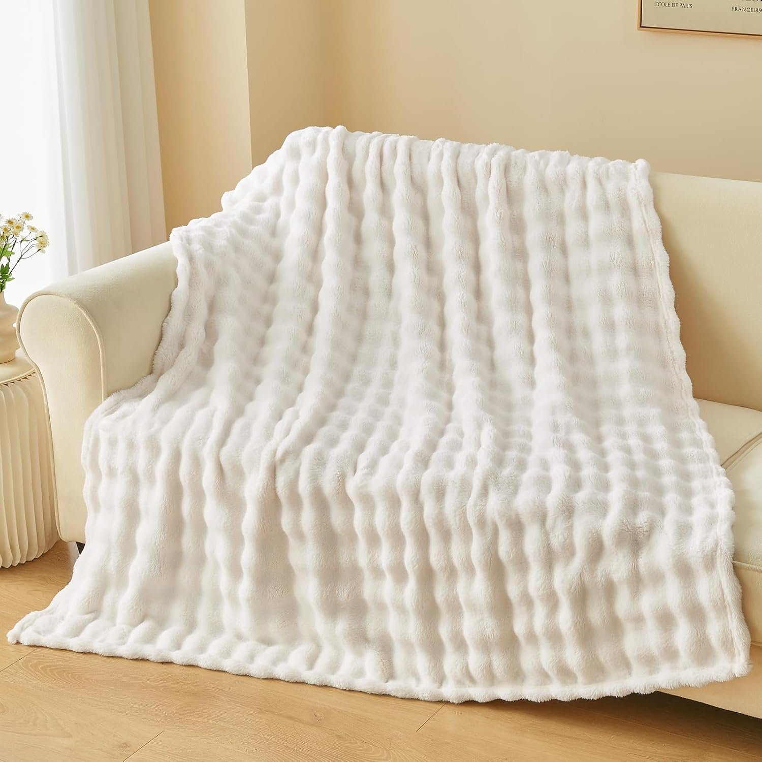 Flannel bubble texture blanket 50x60 inches, all-season blanket