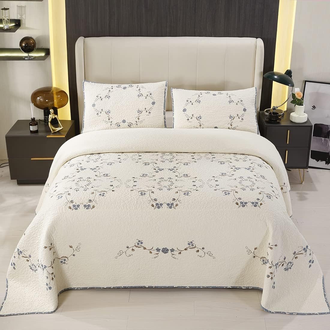 Floral Embroidered Cotton Pillowcase - Image 2