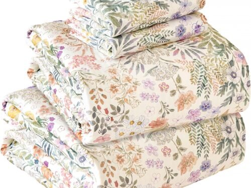 Botanical Print 4-Piece Silk Bedding Set