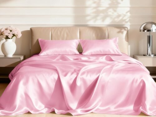 Silky Pink 4-Piece Silk Bedding Set