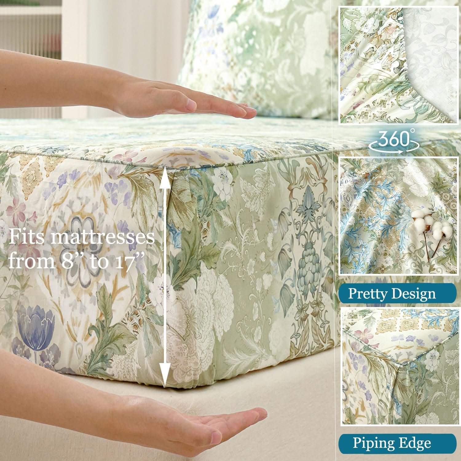Sage Green 4-Piece Silk Bedding Set - Image 2