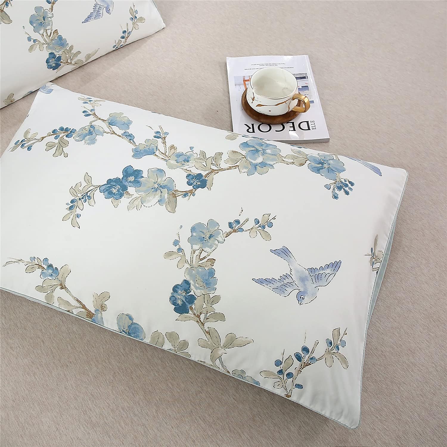 Floral & Bird Print Standard Pillowcase - Image 2