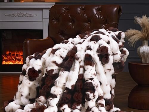 Bubble fleece faux fur blanket 60x50 inches, soft and comfortable blanket