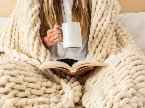 Combine Knit Chenille Blanket 50x60 Home Decor Blanket